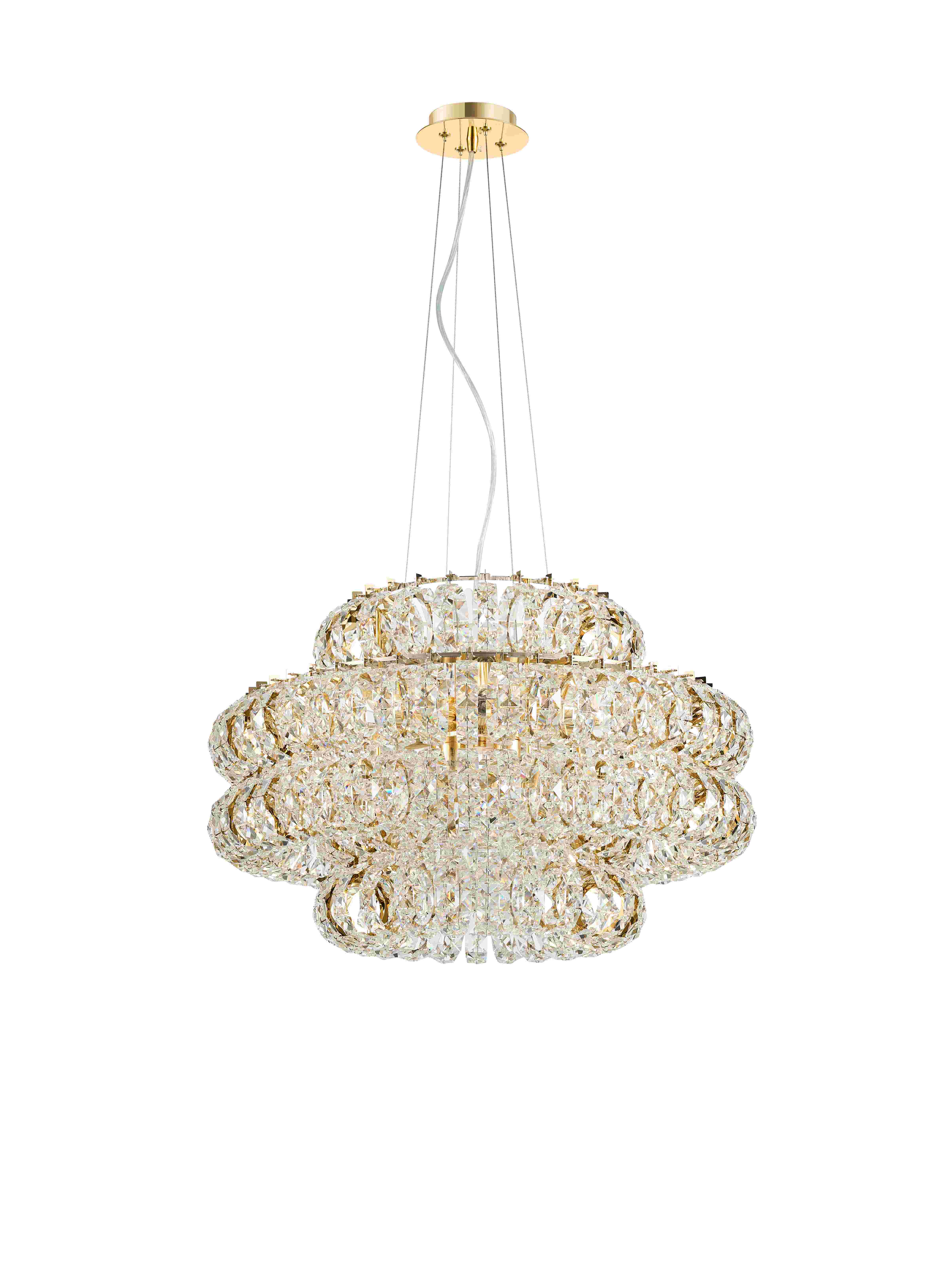 Люстра  600*380, 12*E14, 40W NewRgy Cristallo E91-ф600*H380 H GOLD, H GOLD
