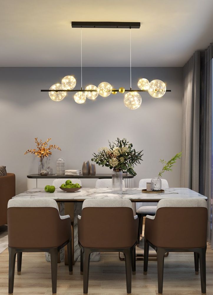 Светильник потолочный ElegantLight DZN-9142 ЧЕРНЫЙ D1100*250/H1200/8/LED/56W/4500K CASES 22-12