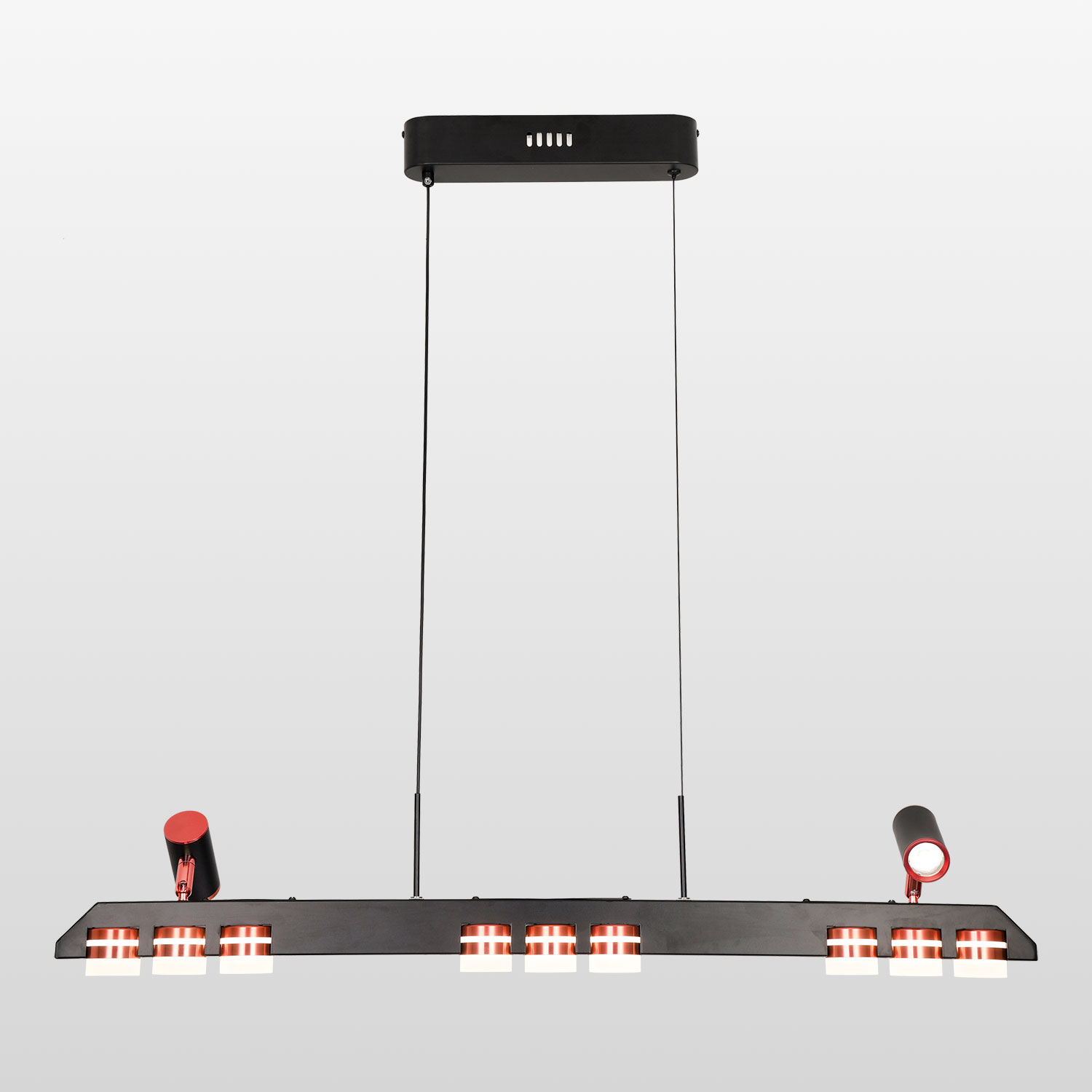 Линейно-подвесной светильник 90*6*40/140 см, 11*LED*3W Lussole Gilbert LSP-7173 черный