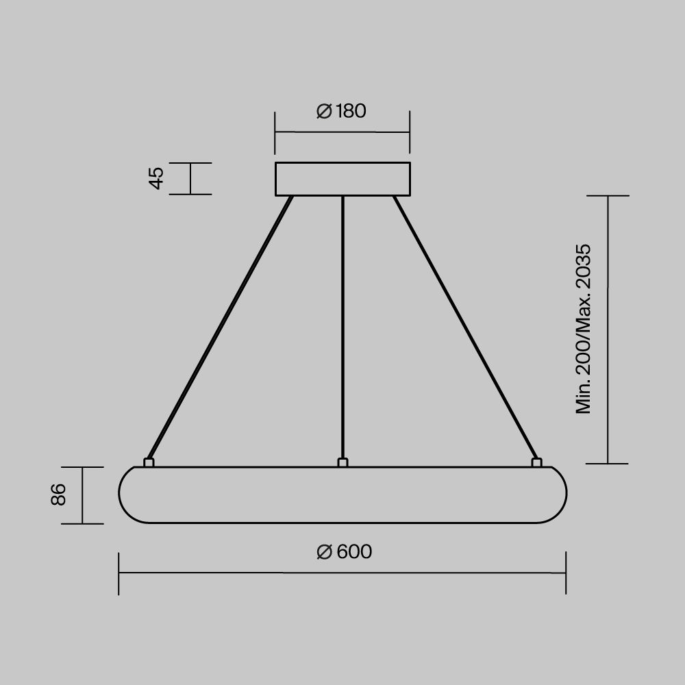 Подвесной светильник *60*33-217 см, *LED*36W, K, Maytoni  MOD532PL-L36BSK, Латунь