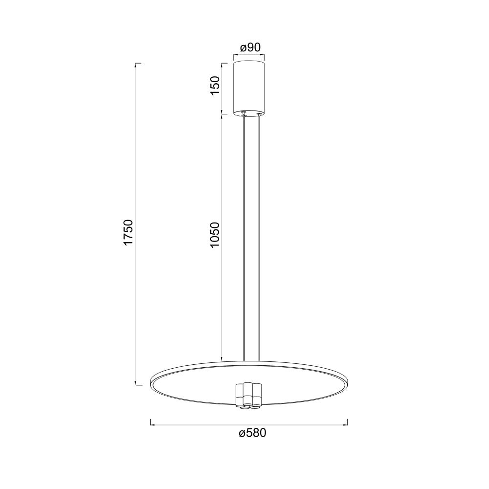 Подвесной светильник 58*175 см, *LED*42W, 3000K, Mantra Nomada MAN8982, черный