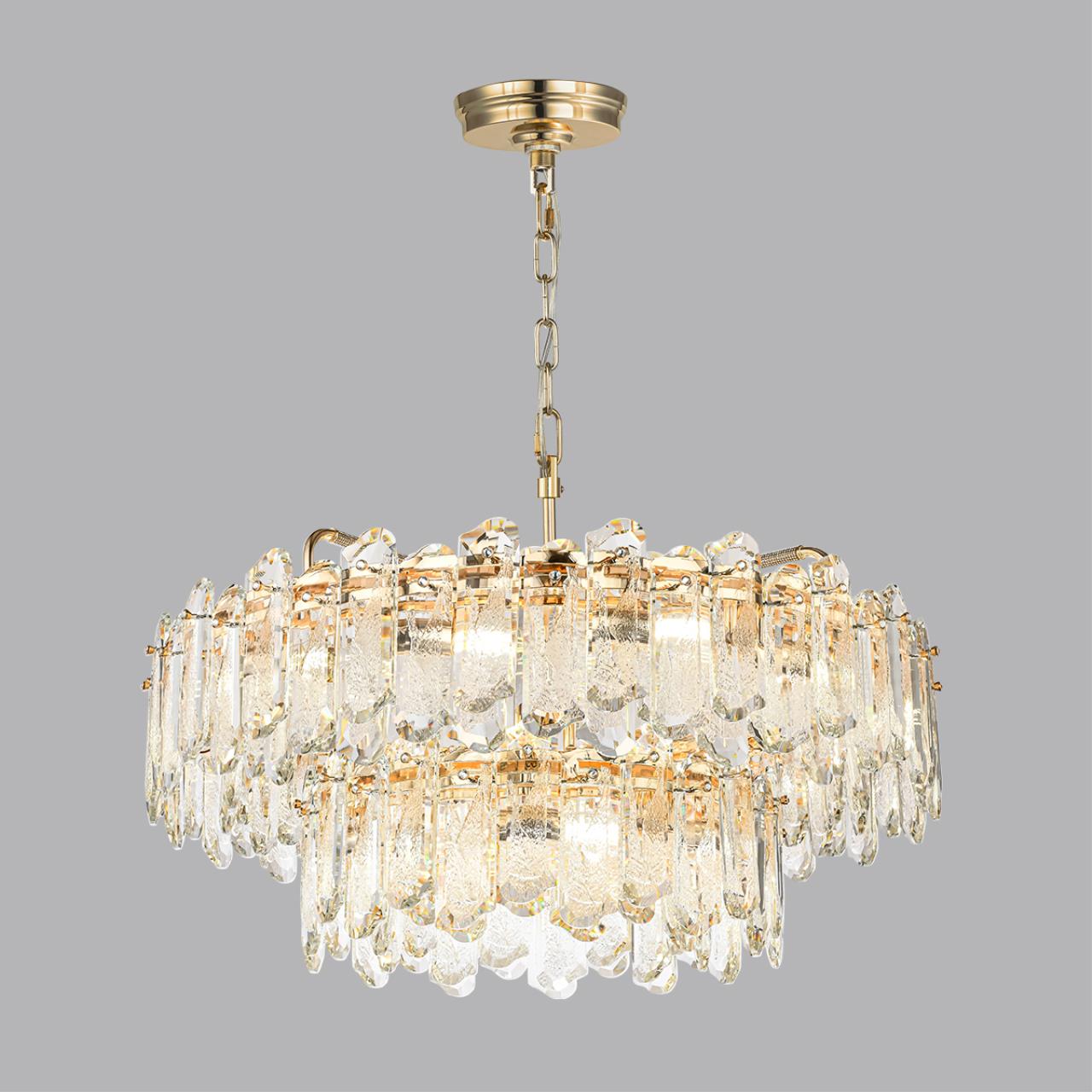 Люстра 80*80*163 см, E14 22*22*40W,  К, Odeon Light Bullon 5069/22, золото/прозрачный