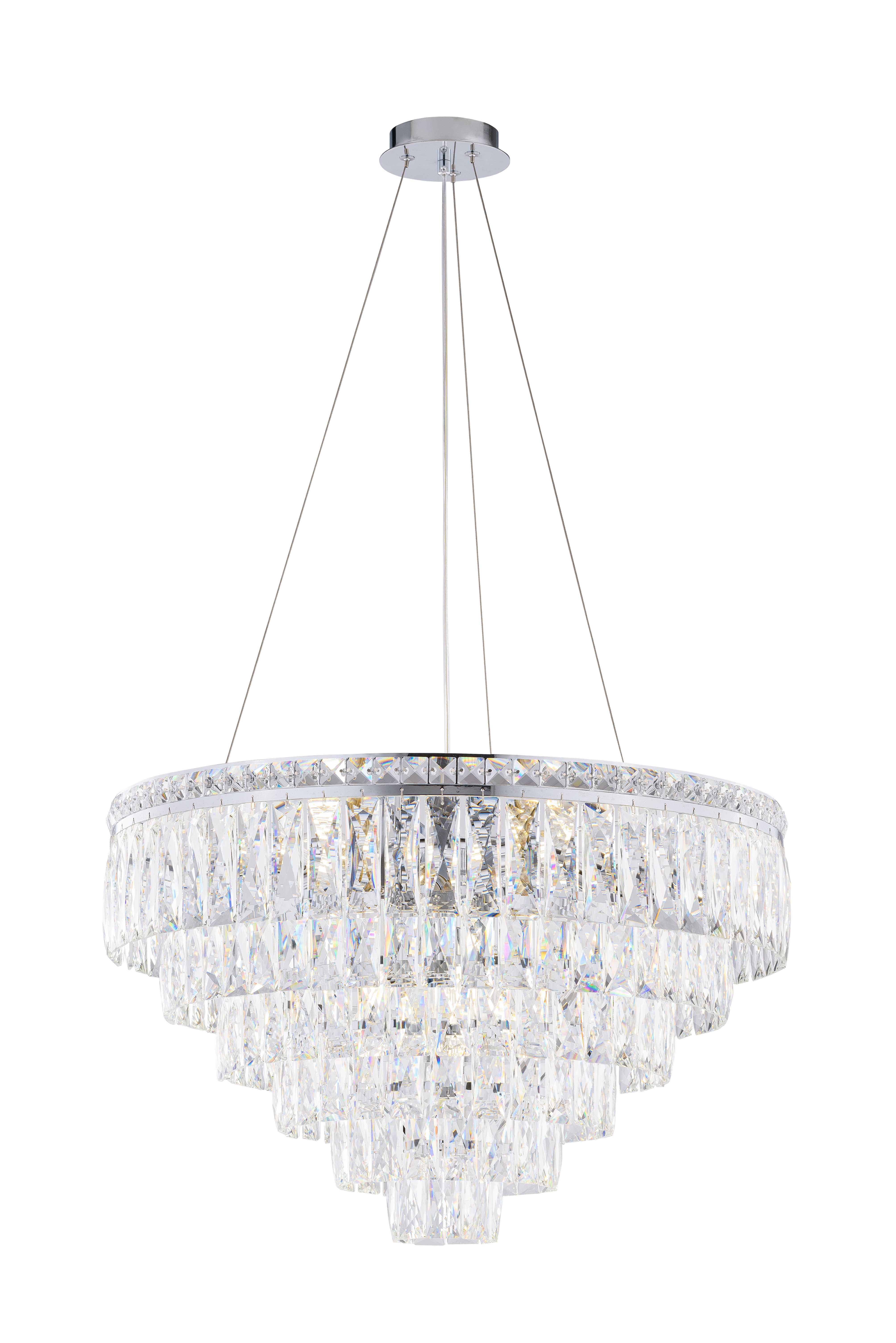 Люстра 600*450-800, 14*E14, 40W NewRgy Cristallo 2785R/14A CHROME+CLEAR, Хром+Прозрачный