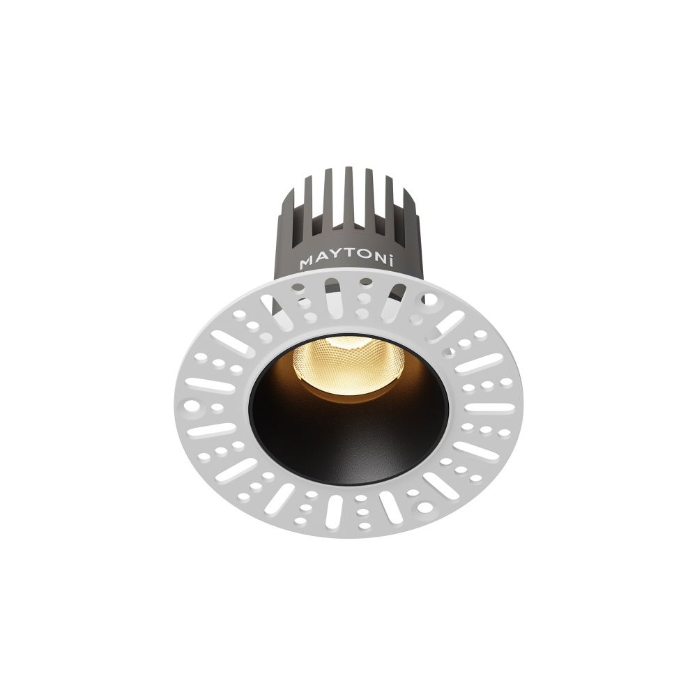Встраиваемый светильник 9*8 см, вр 6 см, *LED*9W, 2700K, Maytoni Dip DL124-10W-2.7K-TRS-B, Черный