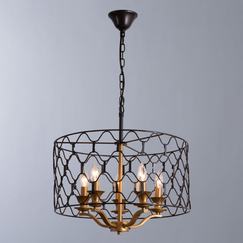 Подвесная люстра, 52 см, черный-золото, Divinare Dunkan 2021/04 LM-5