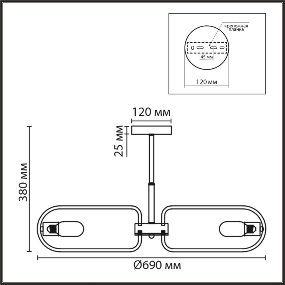 Люстра потолочная *68*-38 см, 8*E27*60W, Lumion ALMIRA 8058/8C, черный, медь