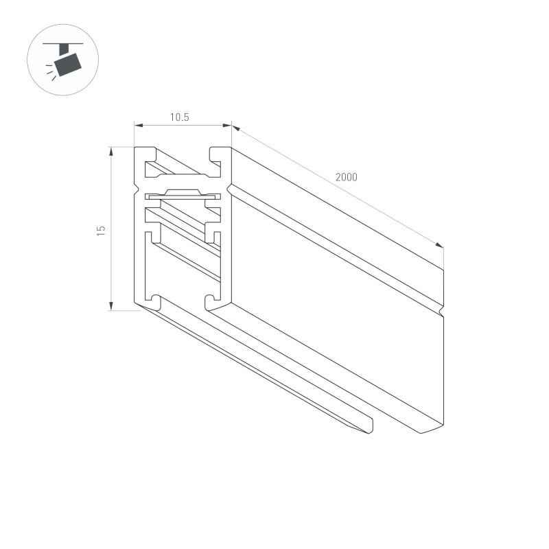 Шинопровод Arlight 043050 200*1,1*1,5 см.