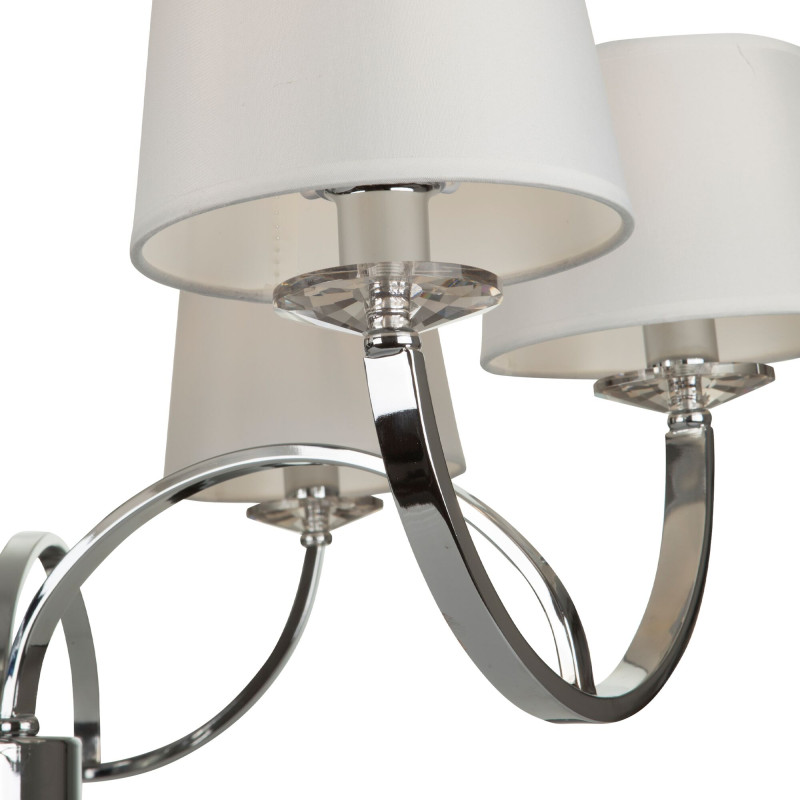 Люстра Tina FR5034PL-06CH, диаметр 78 см, хром-кремовый