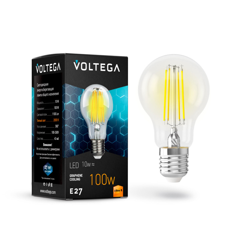 7102 Лампа светодиодная  Voltega Crystal 10W 1100Lm 2800K E27