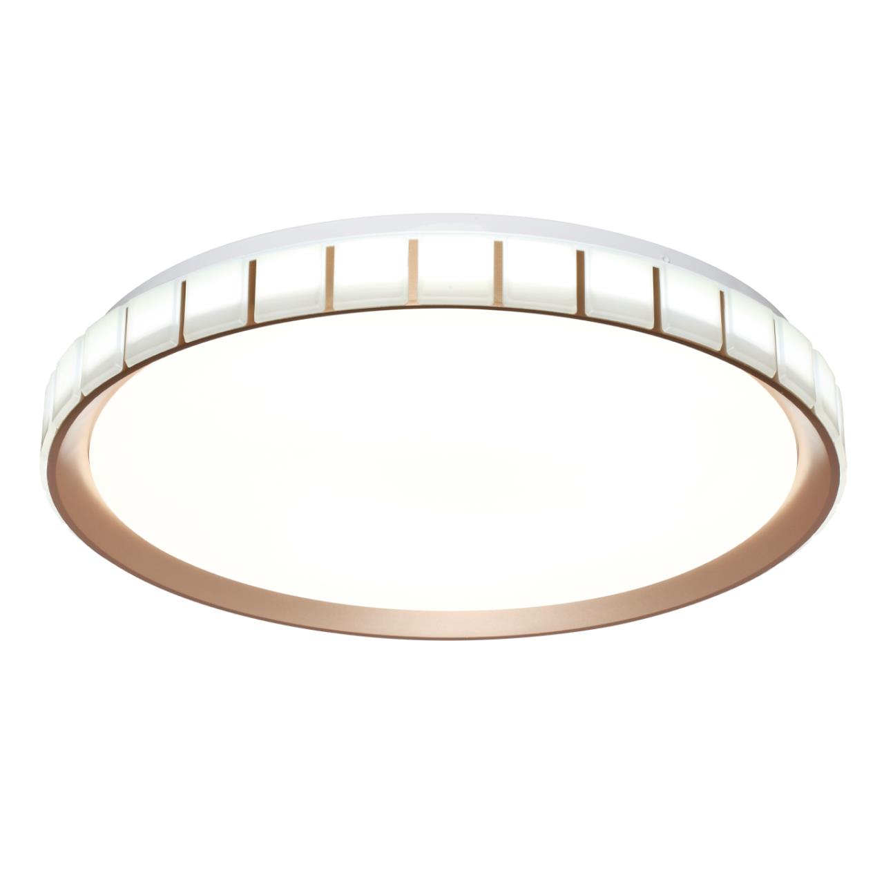 Cветильник 49,5*7,5 см, LED 70W, 3000-6000 К, IP43, белый/розовое золото, пластик Sonex Kupi Gold, 7695/EL
