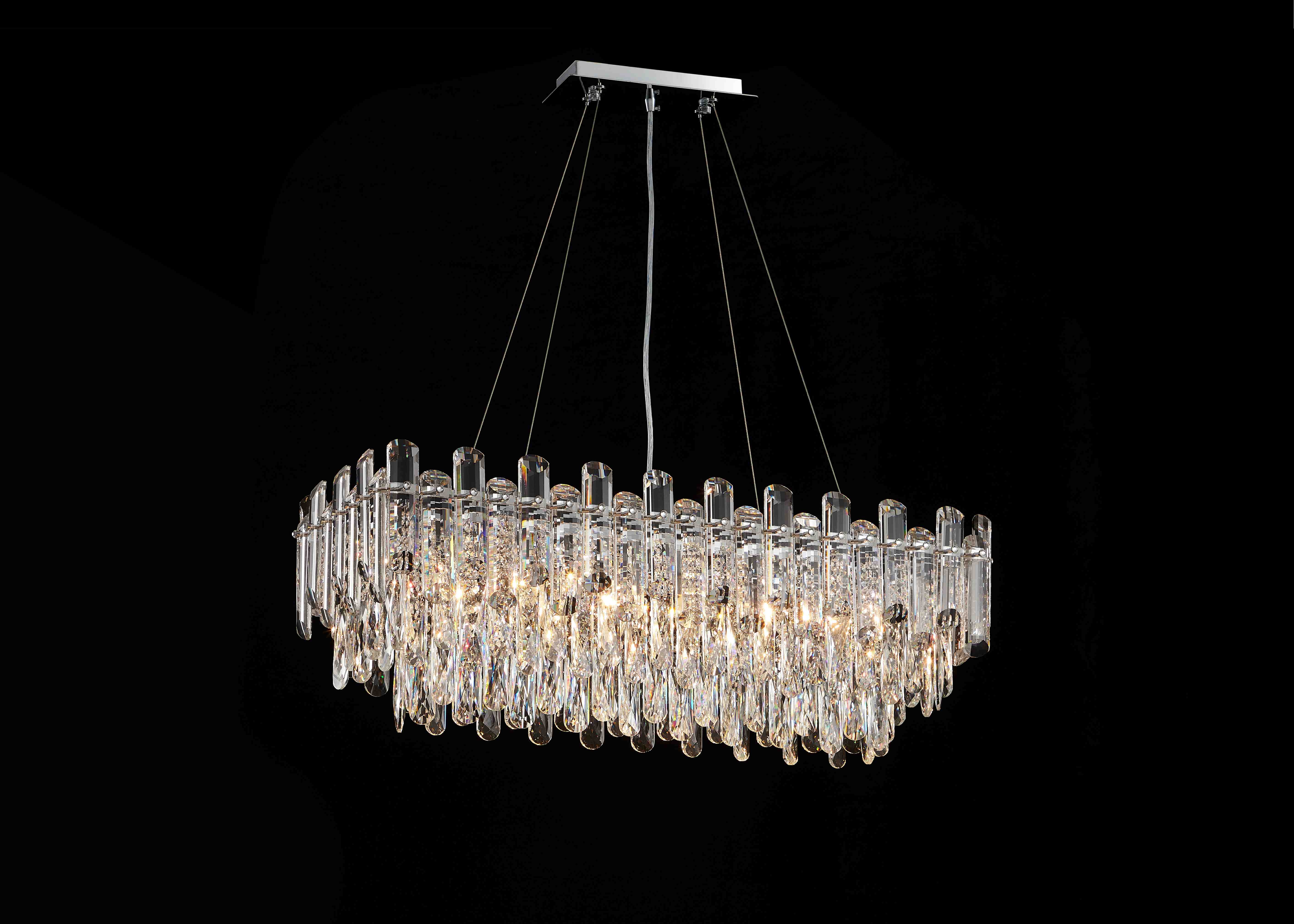 Люстра 800*300*290, 6*E14, 40W NewRgy Cristallo NW076-L800*W300*H290 RECTANGLE CHROME, Хром