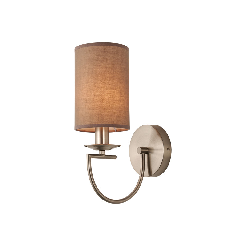 Бра Favourite Argo 2934-1W, D210*W120*H340, никеля, плафон из коричневой ткани