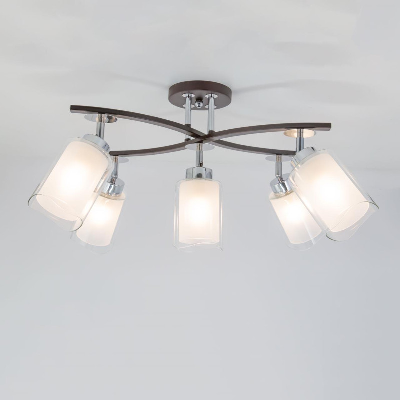 Люстра потолочная Citilux Фортуна CL156152 Венге\Хром 47*36*35