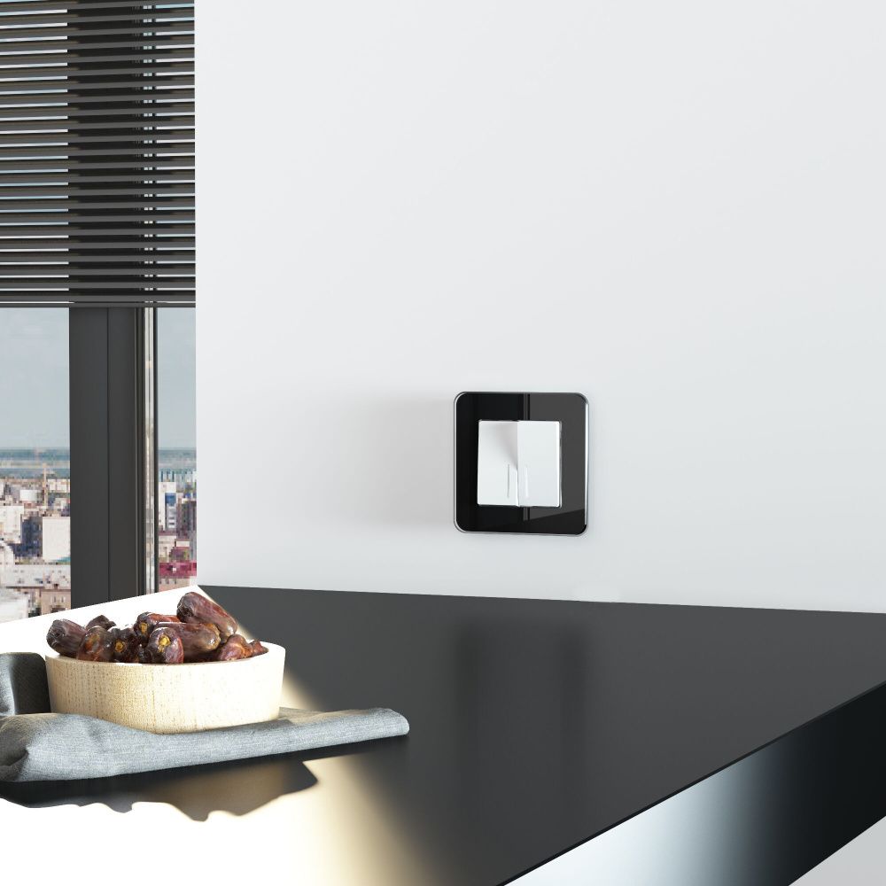 Рамка Werkel W0012448 на 1 пост Elite, черный-стекло