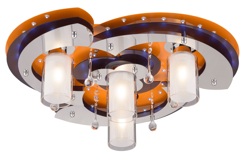 Люстра Ø620 x H200, мм, 4*40W (160W), OG+CR WT(Оранжевый+Хром) Sfera Sveta 8354/4 OG+CR WT