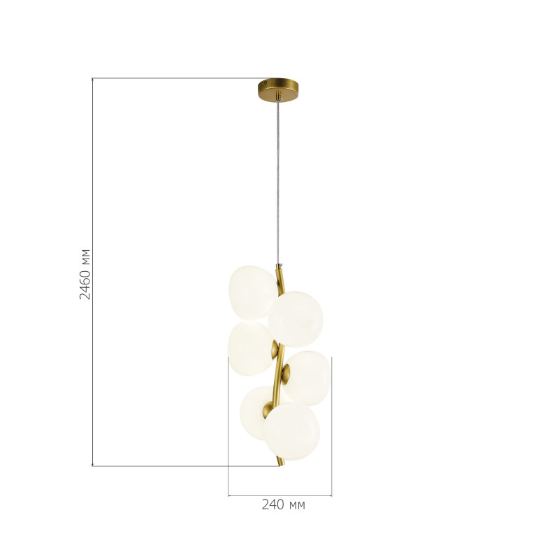 Светильник  подвесной SWEVEN 6*G9 LED*5W 4000K ST LUCE SL1519.303.06 латунь