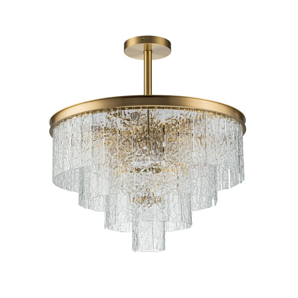 Подвесной светильник 60-65 см, 10*Е14*60W, K, Belfast Harland 6308-6 BR CL, Латунь