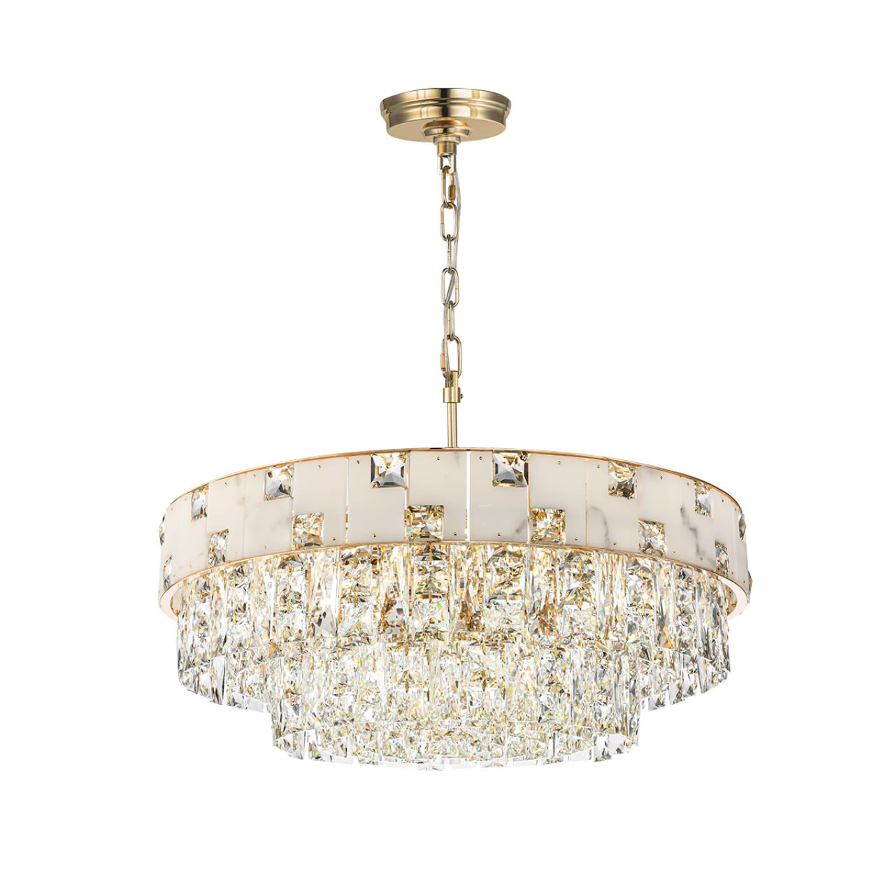Люстра 60*60*150 см, E14 12*12*40W,  К, Odeon Light Chessi 5076/12, золото/прозрачный/белый