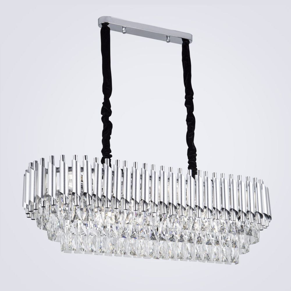 Подвесная люстра 90*33*82 см, Е14 12x40W, Серебро MODELUX ML.7010.12 SL