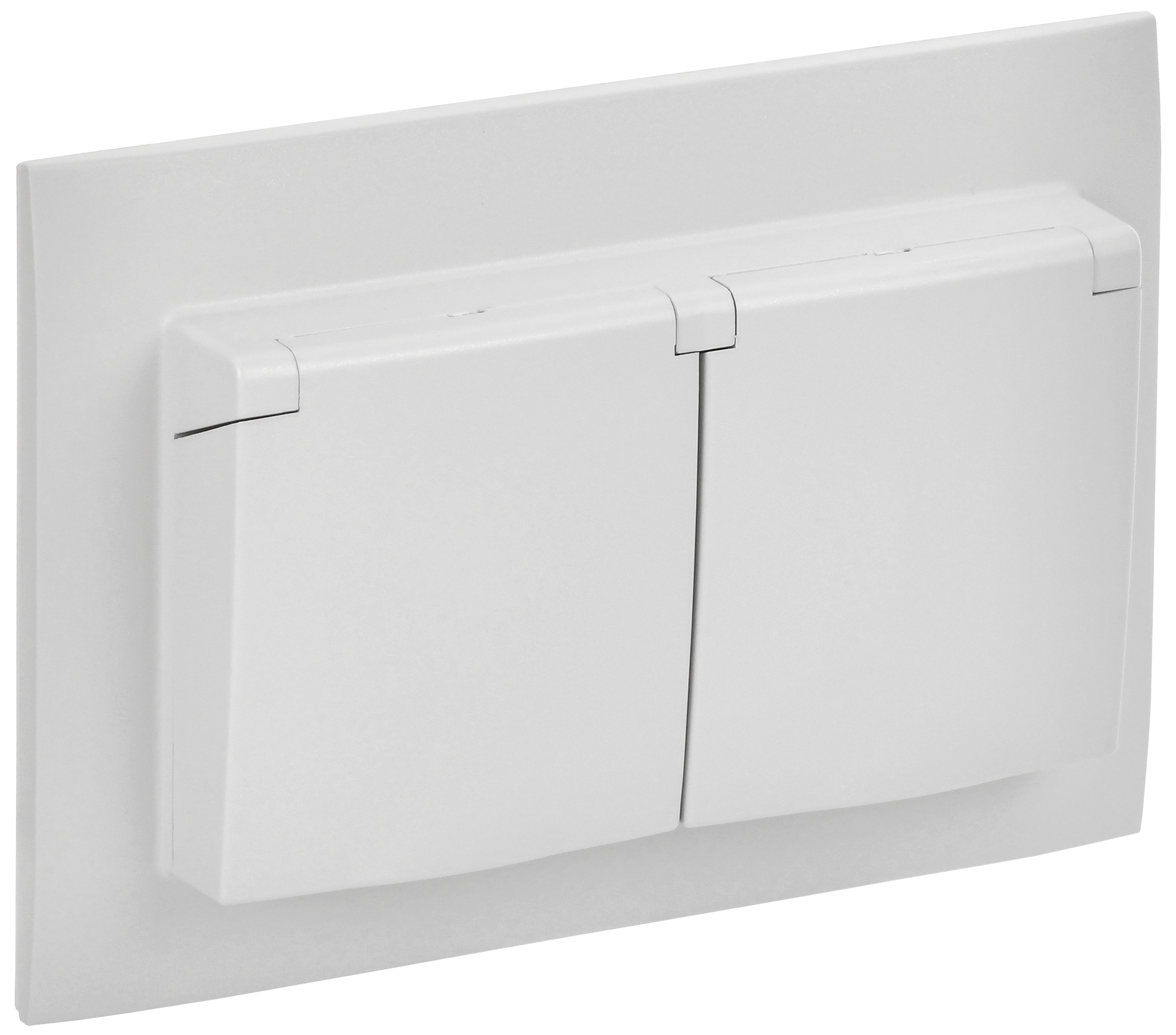 SKANDY Розетка 2-я с кр. 16А в сб IP44 SK-R12W арк. бел. IEK, SK-R26-16-44-K01-F