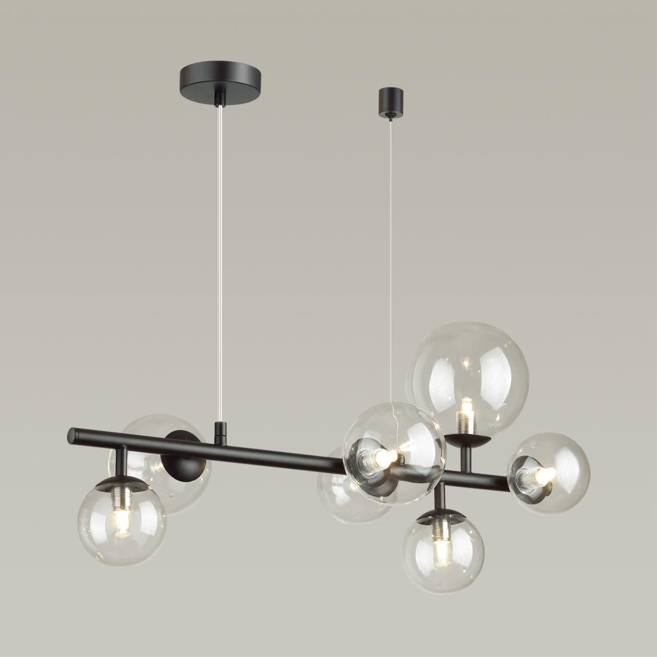 Подвесная люстра 65*120 см, G9, 15 м2 Odeon Light Tovi 4818/7, черный