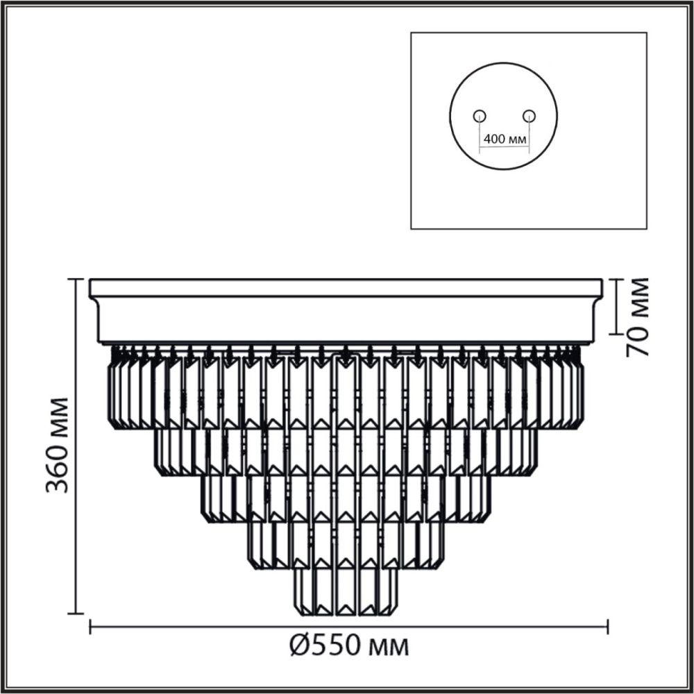 Люстра потолочная *55*-36 см, 8*E14*40W, Lumion ZAHA 5257/8C, латунь, прозрачный