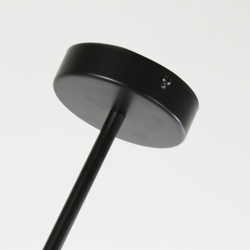 Подвесная люстра Favourite Frigus 4040-6P, L1200*W100*H670, каркас матового черного цвета, два вида плафонов из белого стекла и металла цвета золота, лампы G9 и GU10 можно менять