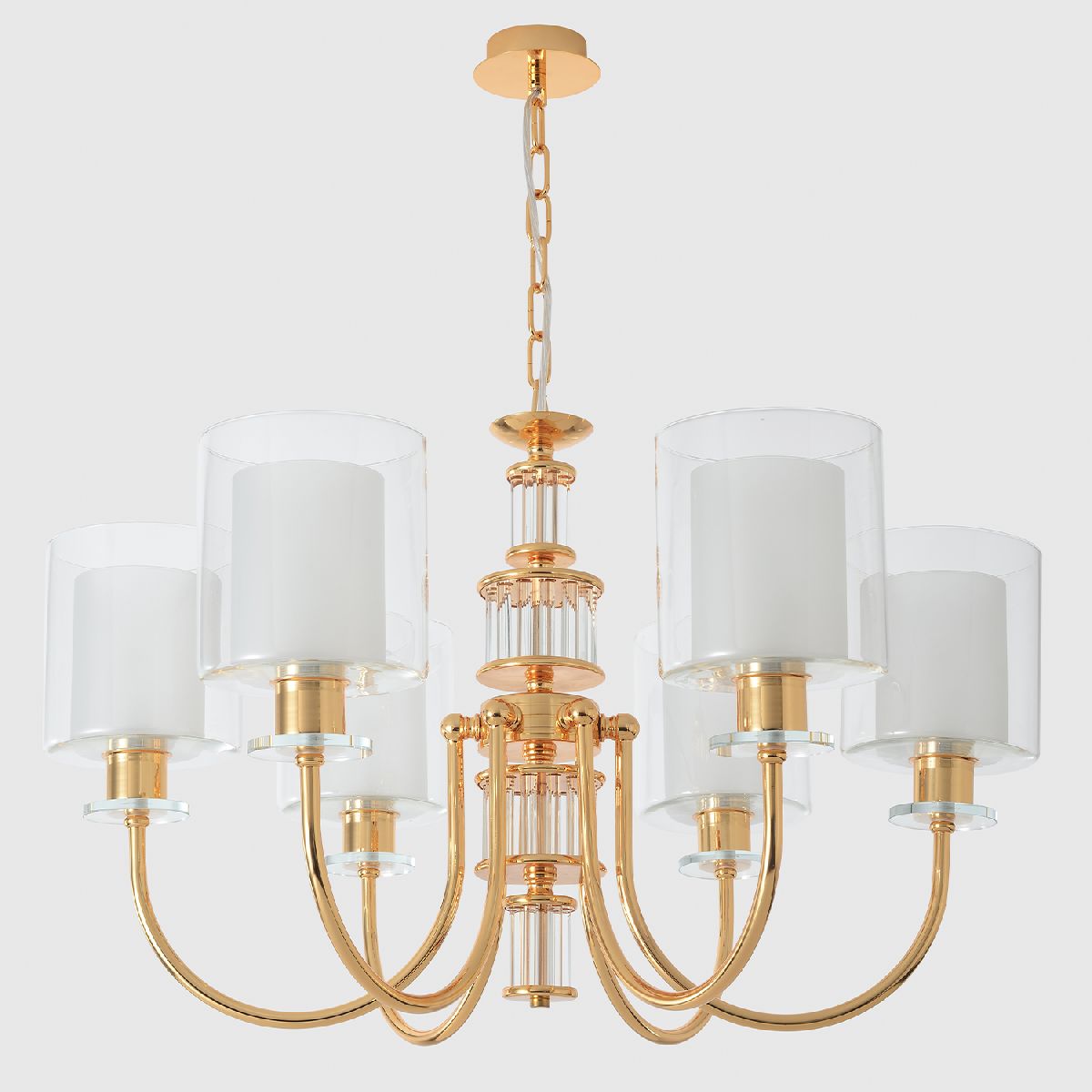 Подвесная люстра 75 см, Crystal Lux ELENA SP6 GOLD, золото