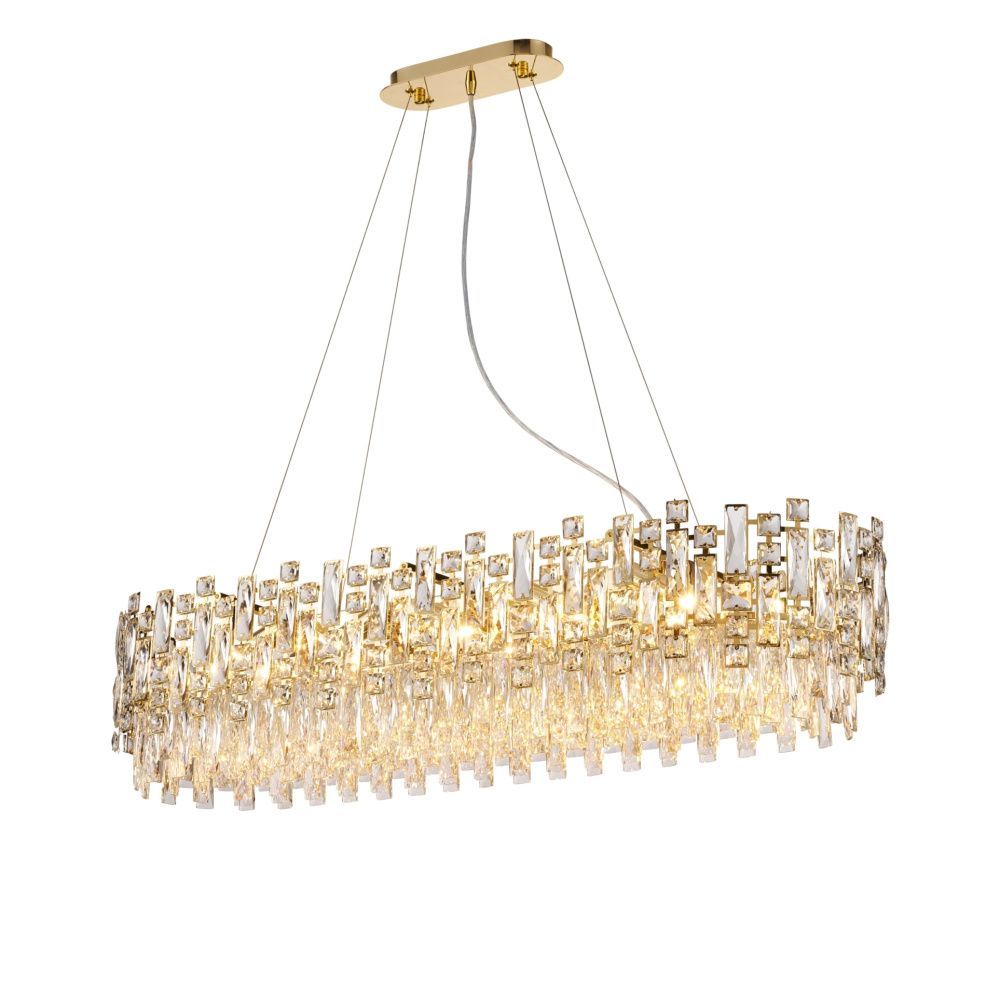 Люстра L1000 x W300 x H240(1200), мм, 10*40W (400W), H GOLD (Золото) NewRgy NWK135-L1000*W300*H240(1200) H GOLD