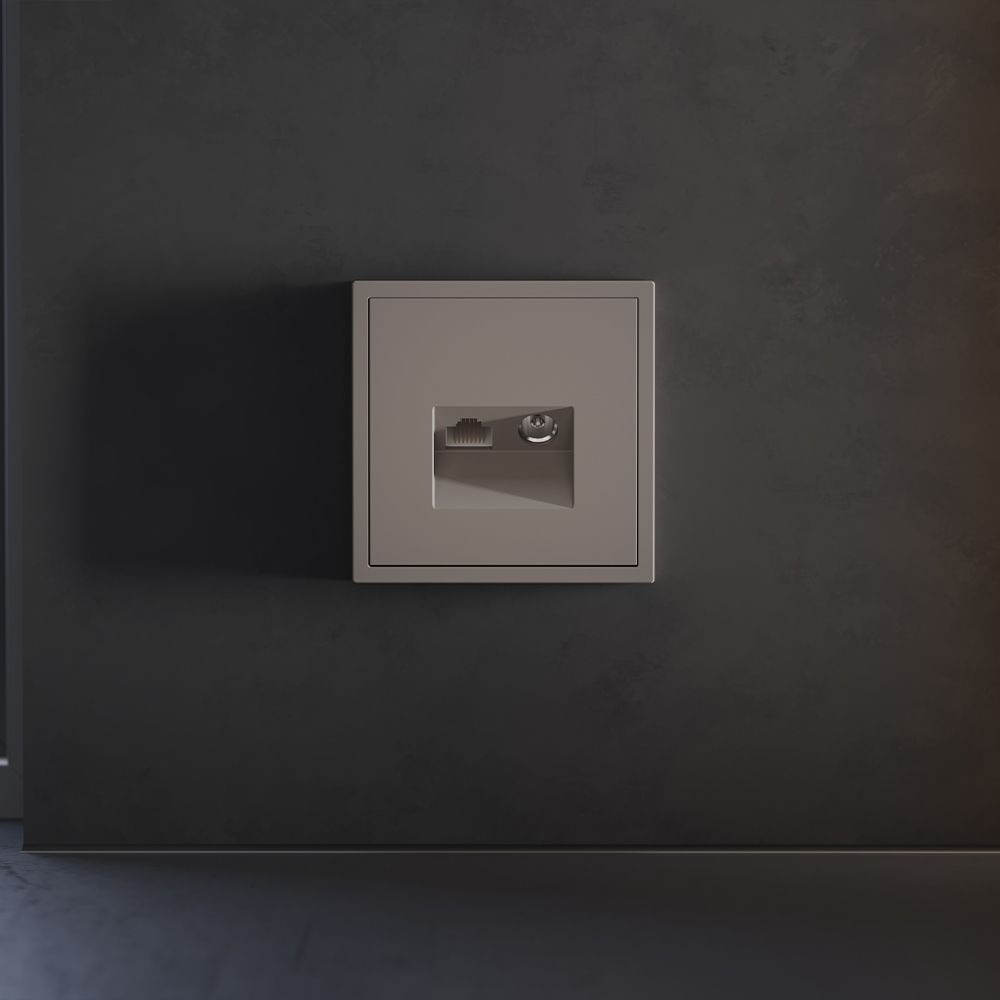 Накладка для розетки TV+RJ45 кат. 6, S70, капучино Voltum VLS002714