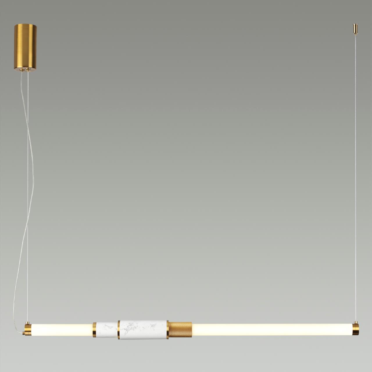Подвесной светодиодный светильник 86*6*200 см, LED 14W 3000K Odeon Light Marmi 4359/14L античная бронза