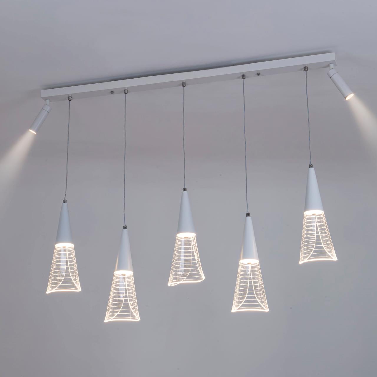 Подвесной светильник 99*20*85 см, LED 30W, 3000 / 6000K, Белый LED4U L7105-7 WТ
