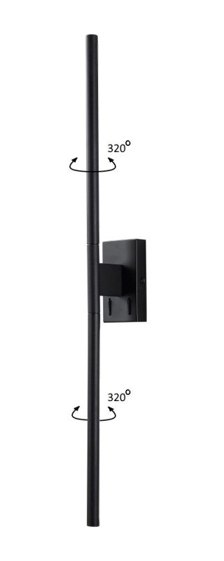 Бра 2*6W, 3000K, 7* Crystal Lux LARGO AP12W BLACK Черный