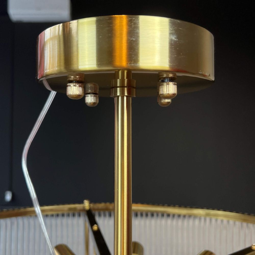 Люстра на штанге RH Marais Round Chandelier D100 100*100*30 см, 14*E14*40W, ImperiumLoft 40.2668, Латунь