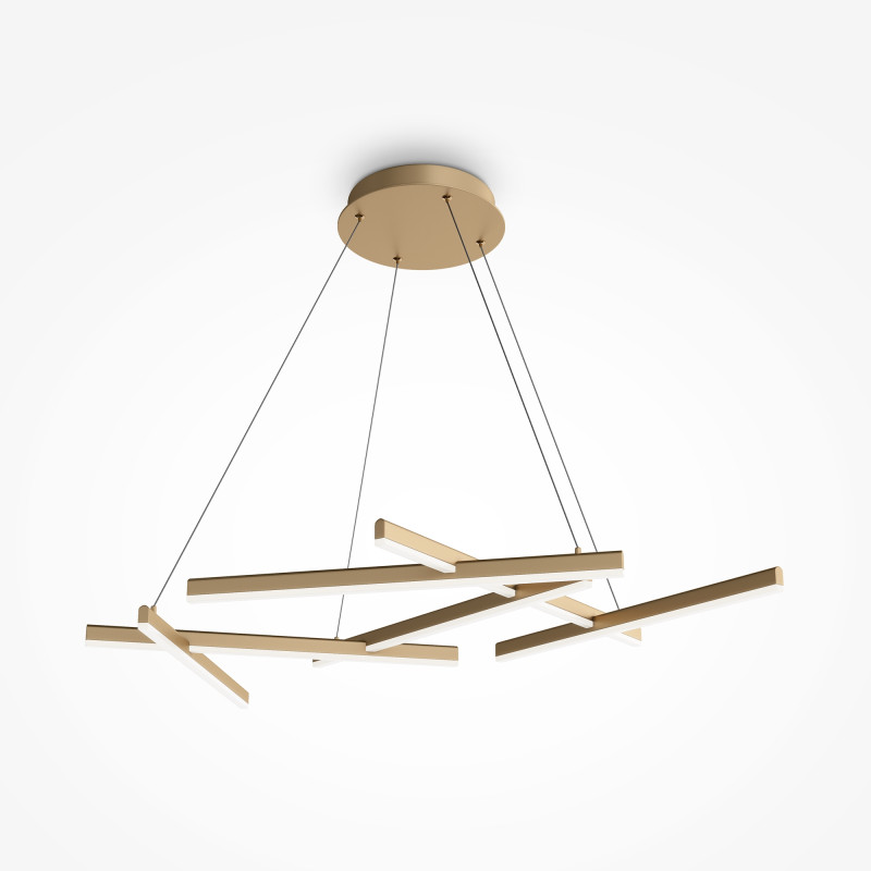 Подвесной светильник 102*71,5*320 см, 6* LED, 80W, 2600К-3500К, Maytoni LINE  MOD016PL-L80GK золото матовое