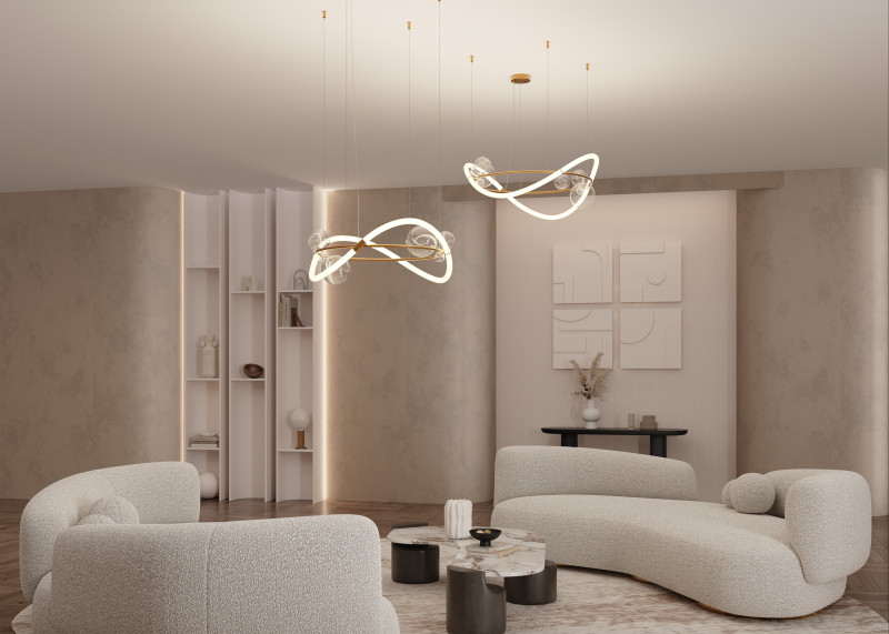 Светильник 71 см, 44W, 3000K, Maytoni Oasis MOD289PL-L44BS3K, латунь