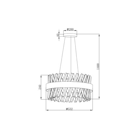 Подвесная люстра  54*140 см, 2*LED хром Vele Luce Calabria VL3073P21