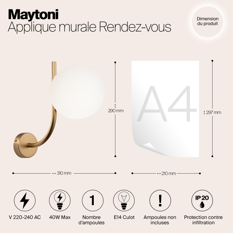 Бра Maytoni Rendez-vous MOD109WL-01BS, латунь