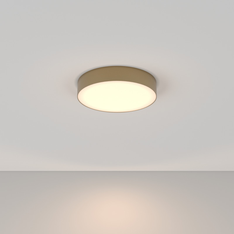 Накладной светильник 30*30*6 см, LED, 36W, 3000К, Maytoni Technical Zon C032CL-36W3K-RD-MG золото матовое