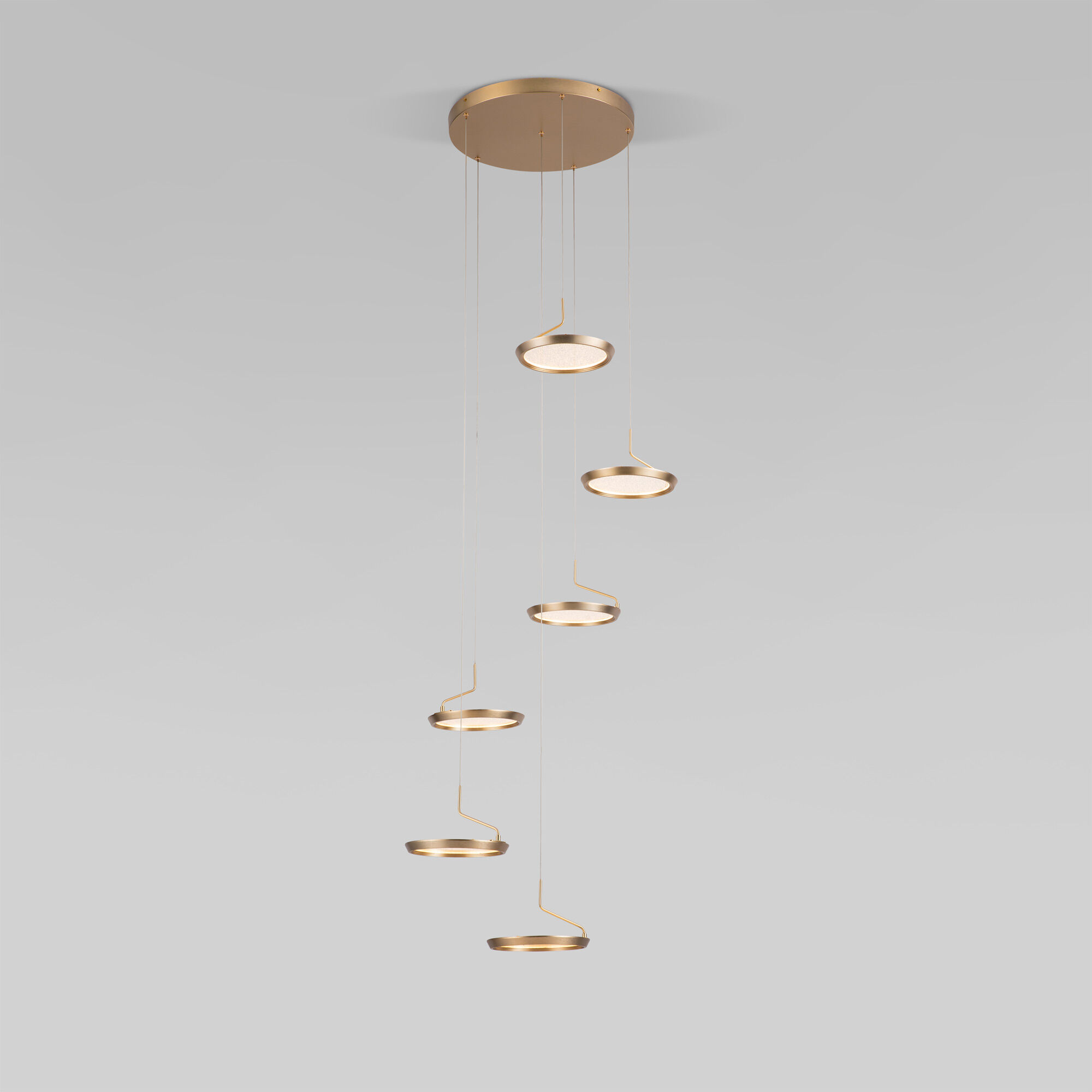 Подвесной светильник 65*65*200 см, LED*75W, 3000K, Eurosvet Crespella 90034/6, золото, a069295