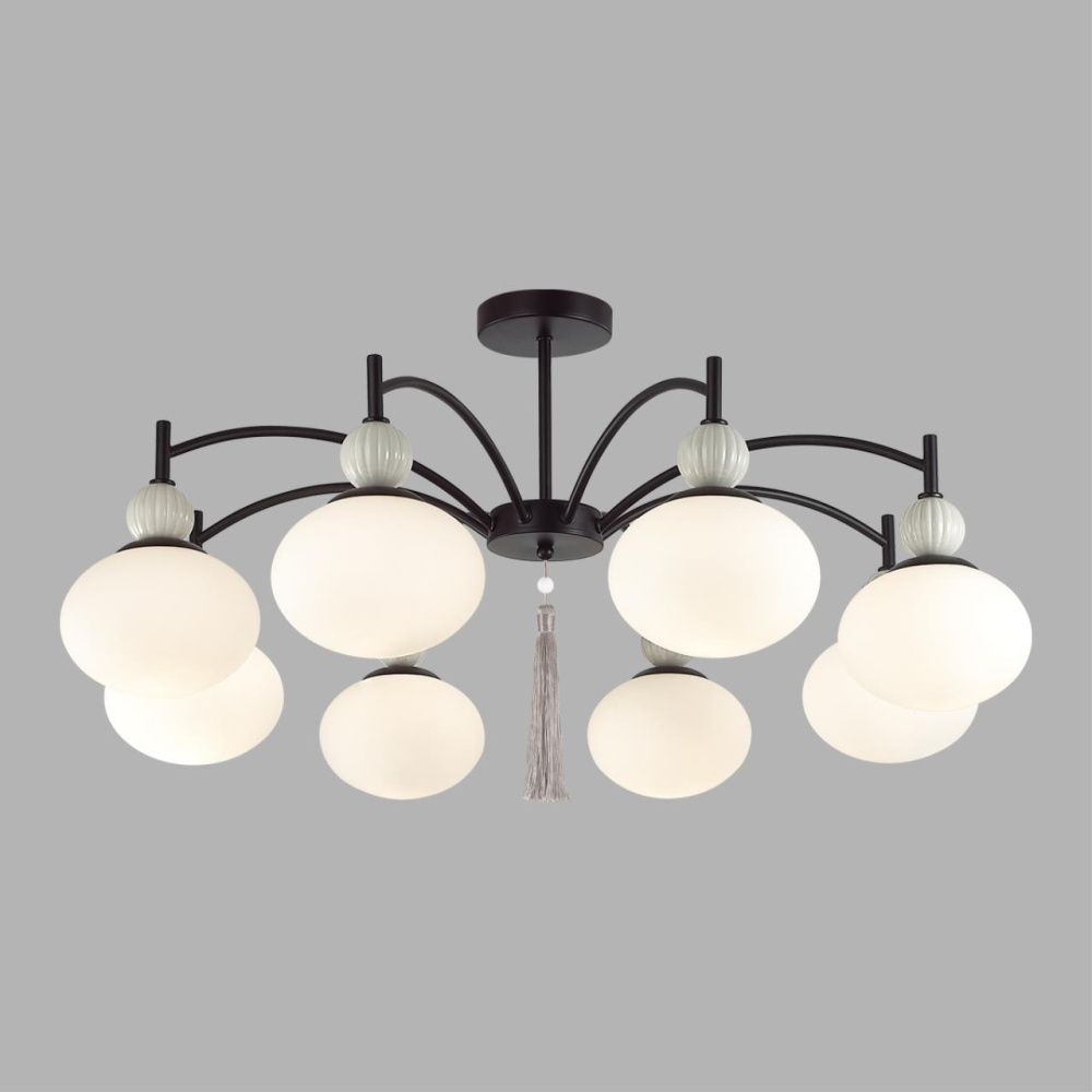 Люстра потолочная *85,5*43-43 см, 8*E14*40W, Lumion Gloriya LUM8273/8C, черный; серый