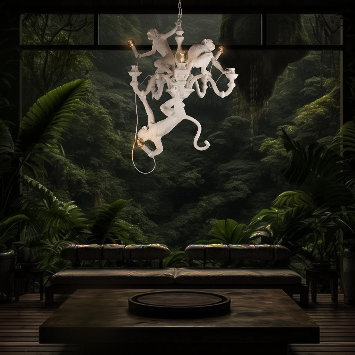 Подвесной светильник 80*100 см, 5*E27 LOFT IT Monkey 10314 White белый