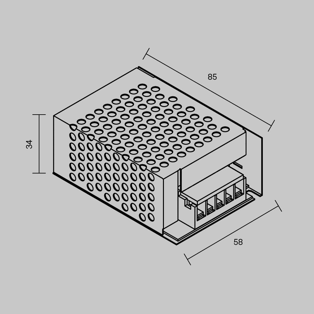 Блок питания PSL002 24V 24W IP 20 821019, 9*6*3 см, Maytoni Led Strip 821019, Серебро