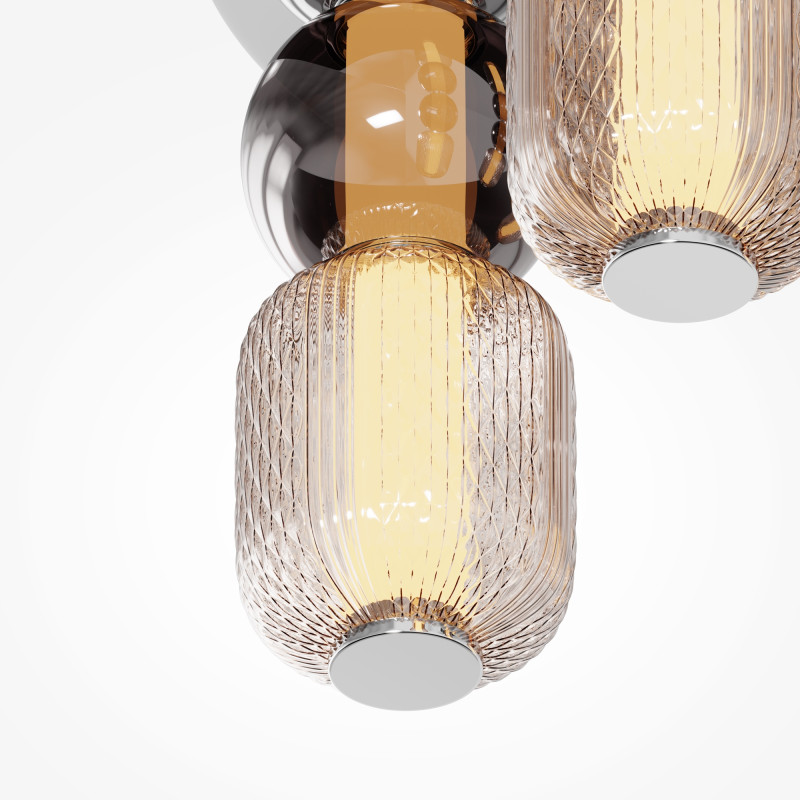 Накладная люстра 43*43*25,5 см, LED, 60W, 3000К, Maytoni DROP MOD273CL-L60CH3K хром