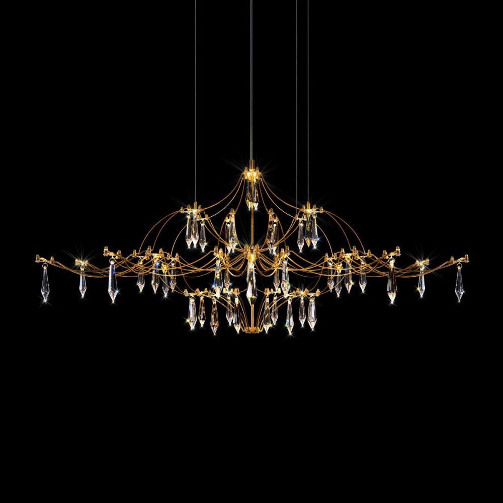 Подвесная люстра 100 см, 27W, 3000K, Loft IT Mira 10587/1000 Gold Asfour, золото