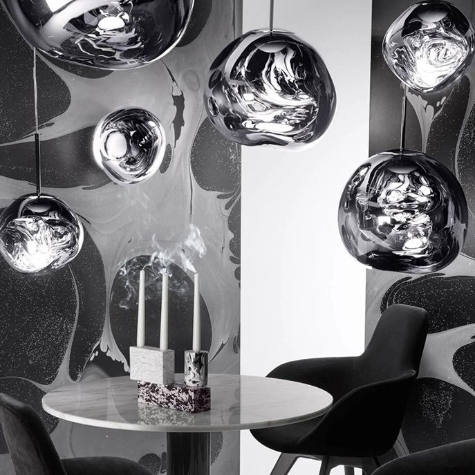 Подвесной светильник Tom Dixon Melt Pendant Silver D50 50*50* см, 1*E14*40W, ImperiumLoft 40.2599, Серебристый