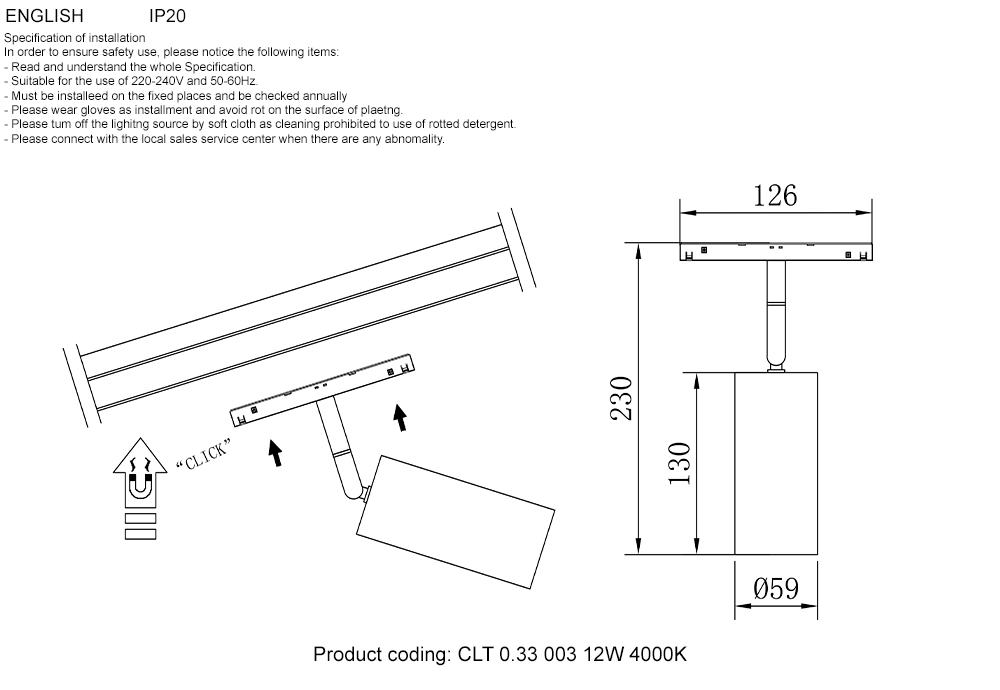 Crystal Lux Technical (CLT) Crystal Lux CLT 0.33 003 12W BS 4000K бронза