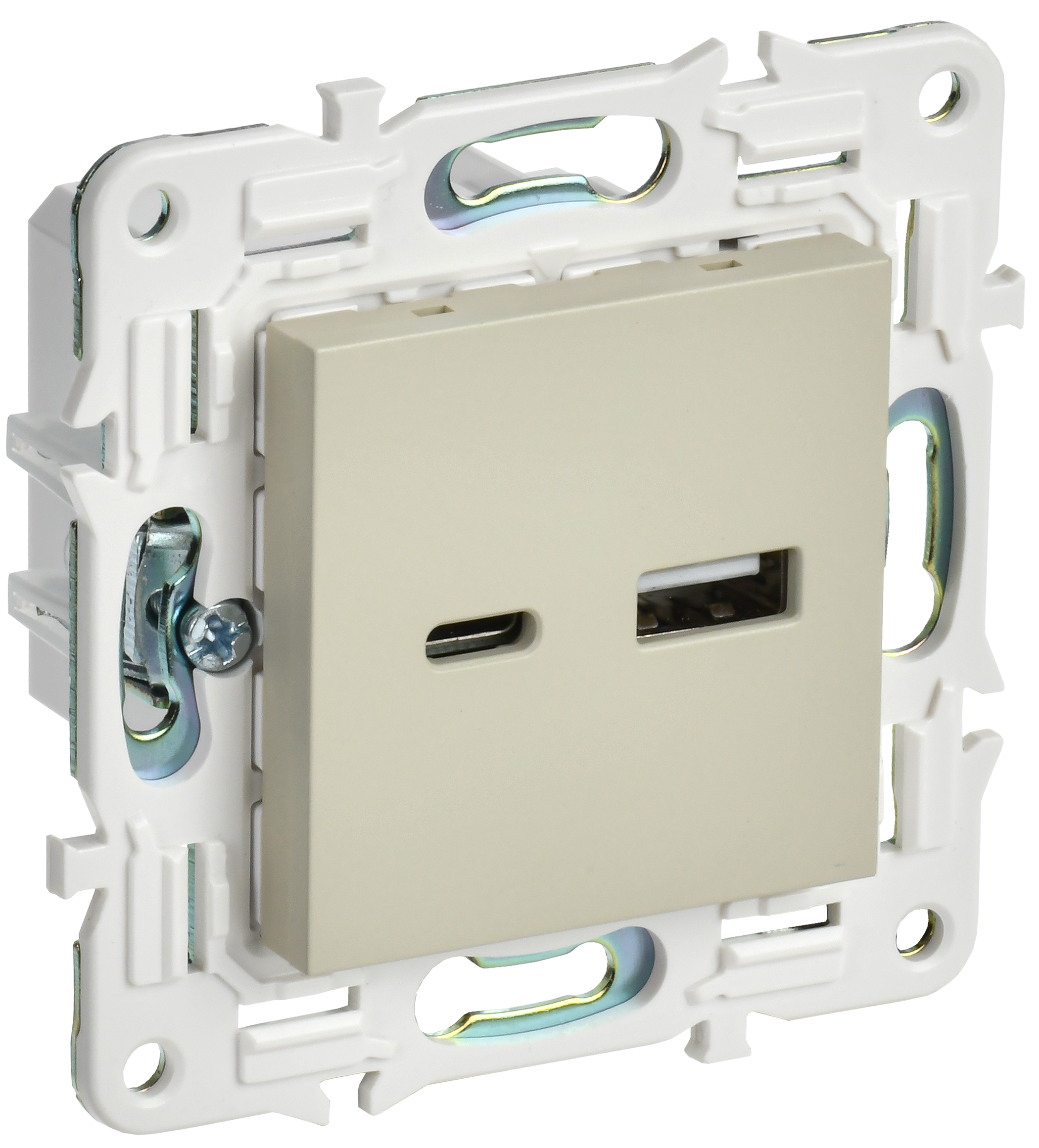 SKANDY Розетка USB A+C 3,1А SK-R14B беж. IEK, SK-U22-D31-K10