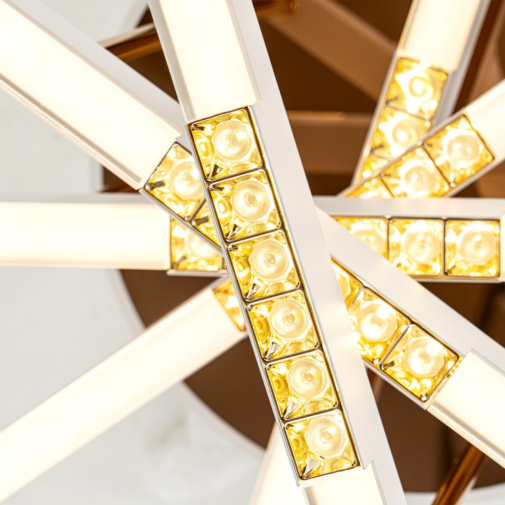 Светильник 60*60*30 см, LED*68W, 3000-6000K, Modelux  MDL.9371.600CL WH, Белый, Золото