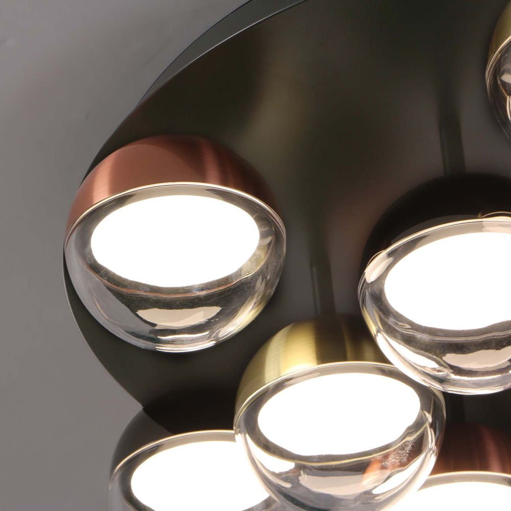 Потолочная люстра 65*20,5 см, 12*LED, 65W, 4000K, Favourite Luna 4371-12C, черный глянцевый